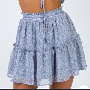 Princess Polly Light Blue Patterned Mini Skirt
